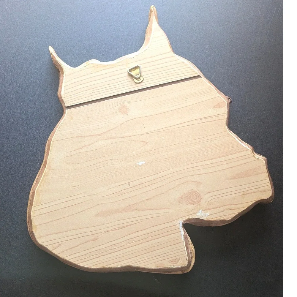 Pit Bull Terrier Intarsia Wood Wall Art Handmade 3D Dog Portrait Plaque 10